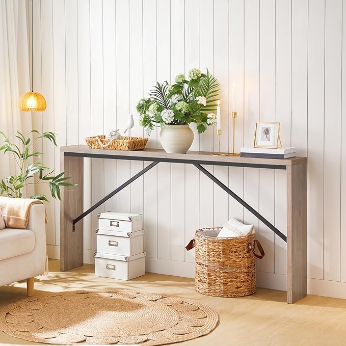 MAHANCRIS Console Table, 62.2" Long Sofa Table Behind Couch, Narrow Entryway - Image 2