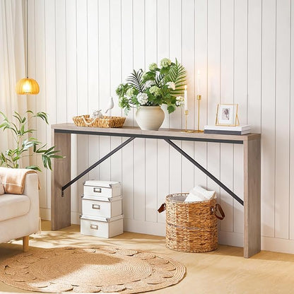 MAHANCRIS Console Table, 62.2" Long Sofa Table Behind Couch, Narrow Entryway - Image 2