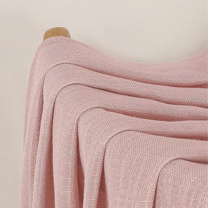 Chyhomenyc Rose Pink Semi Sheer Curtains 36 Inch Length, Light Filtering Faux - Image 9