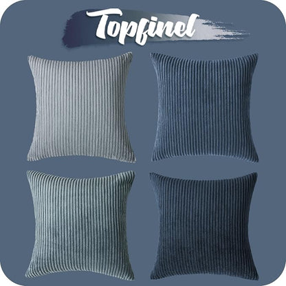 Topfinel Navy Blue Euro Shams Decorative Throw Pillow Covers 26x26 Inch Set of 4 - Image 7