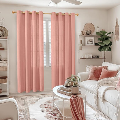 YoungsTex Dusty Rose Linen Curtains - Image 2