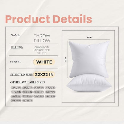 Utopia Bedding 22x22 Pillow Inserts, 2 Pack | Indoor cushion inserts - Image 8