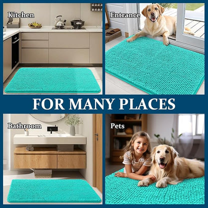 OLANLY Dog Door Mat for Muddy Paws 70x35, Super Absorbent Chenille Mud Mat | - Image 8