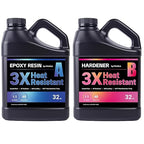 Ultra Heat Resistant Epoxy Resin 64OZ, 1:1 AB Mixing Resin Kit 195℉ High Heat Tolerance Epoxy Kit for Surface Coating, DIY Coasters, Trays, and Crafts