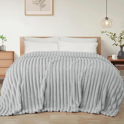 Exclusivo Mezcla Striped California King Size Fleece Blanket by ExclusivoMezcla