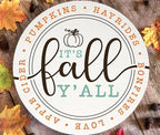Fall Stencils for Painting on Wood 12”,Thanksgiving Stencil Round Hello Pumpkin Stencils Give Thanks Drawing Templates for Door Porch Hanger Fall Wreath Home Decor