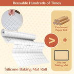 Silicone Baking Mat, 12 IN x 6 FT Free Cutting Baking Sheet,Non-Stick Reusable Dough & Pastry Mat,Non-Slip Silicone Mat Roll for Air Fryer Liner,Freeze Dryer,Oven Baking Pan,Kitchen Counter