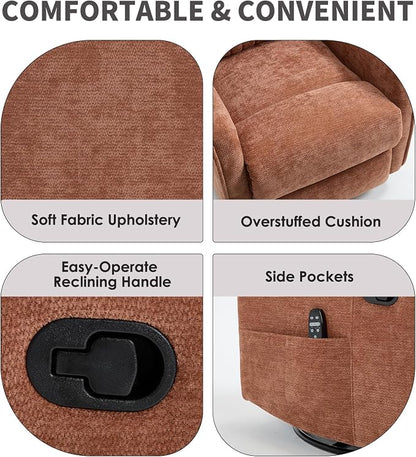 Trustyue Swivel Rocker Recliner Chair, 360° Swivel Recliner - Image 7