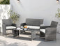 4 Piece Patio Ratten Set Outdoor Furniture Set Wicker Conversation Set by Shintenchi%7CFurnitureMadeforRealLife