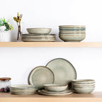 AmorArc Ceramic Dinner Plates Set of 6,10.5 Inch Handmade Reactive Glaze Stoneware Plates,Rustic Shape Dinnerware Dish Set for Kitchen,Microwave & Dishwasher Safe,Scratch Resistant-Reactive Color