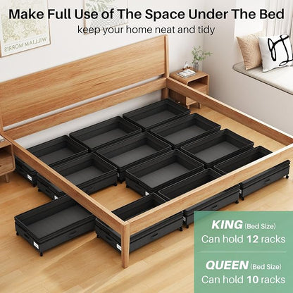 Kitstorack 4 Pack Height-adjustable Under Bed Storage - Image 5