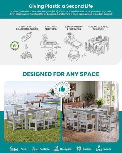 SERWALL Outdoor Dining Sets for 8, Outdoor Dining Sets for 8 Person - Image 6