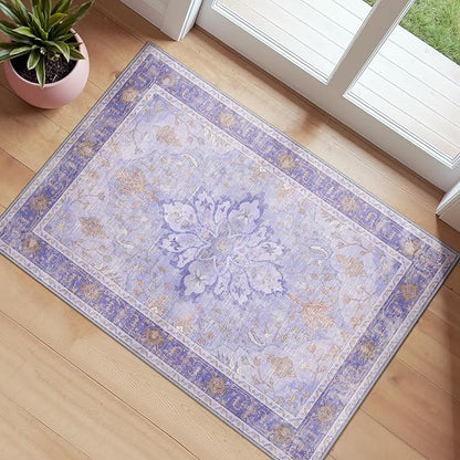 RELEANY Washable Area Rug, Small 2'x4', Water Repellent, Pet Friendly, Vintage by RELEANY