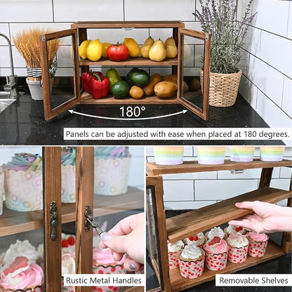 MOOCA Wood and Glass Display Case, Double Door - Image 4