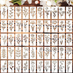 Flower Stencils for Painting on Walls Flower Stencil Floral Stencils for Crafts Paper Canvas Wood Decor
