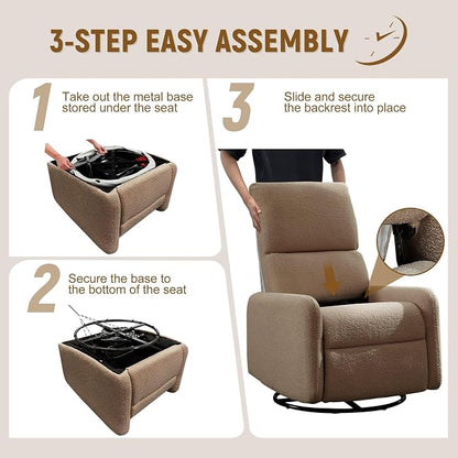 Korser 360° Rocking Chair, Nursery Rocker Chair - Image 6