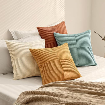 MIULEE Fall Boho Farmhouse Decorative Throw Pillow Covers 20x20 Inch 4 Packs - Image 7
