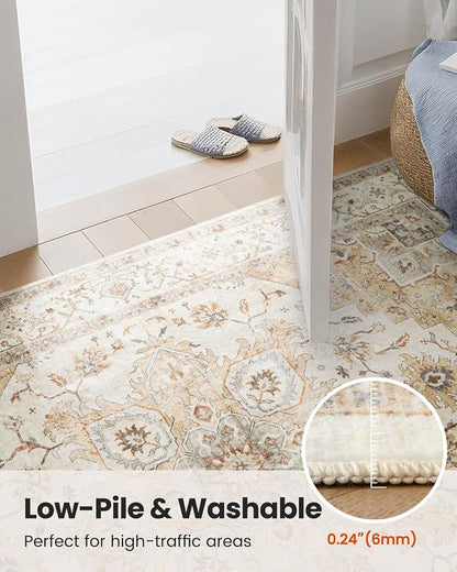 AMADA HOMEFURNISHING Round 5ft Area Rugs, Low-Profile Washable Rug - Image 8
