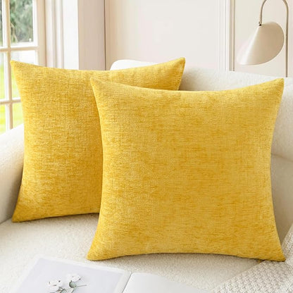 CaliTime Decorative Throw Pillow Covers 22 X 22 Inches Mustard Yellow | Pack of by CaliTime