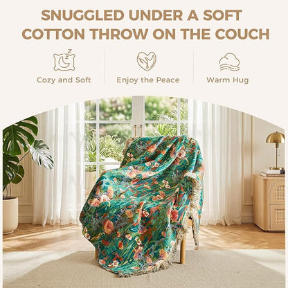 LUTBM Boho Throw Blanket for Couch Sofa Chair Cotton Summer Breathable Blankets - Image 4
