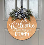 Funny Welcome Stencils for Painting Sarcastic Round Stencil Large Gather Stay Awhile Templates for Door Hanger,Doormat, Porch Sign, Wreath