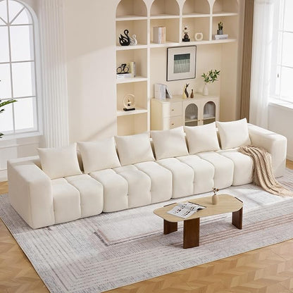160" Oversized 6 Seater Boneless Couch, Comfy Cloud Modular Sectional Sofa by CACFTII
