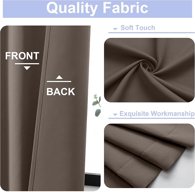 Simplebrand Ava Brown Blackout Curtains - Image 2