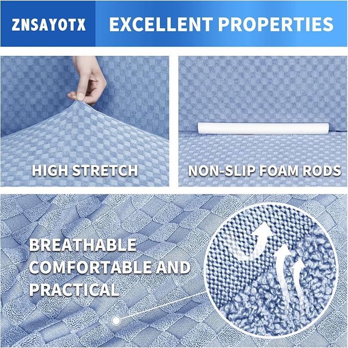 ZNSAYOTX 1 Piece Jacquard Chair Slipcovers - Image 4