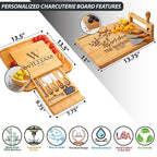 Personalized Charcuterie Board Gifts Set, Custom Large Cheese Board, Charcuterie Board for Wedding, Anniversary, Birthday, Housewarming, Engagement, Party, New Home Gift Couple, Fathers Day, Christmas