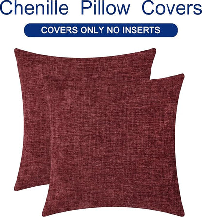 CaliTime Decorative Couch Throw Pillow Covers 20 X 20 Inches Burgundy | Pack of - Image 6