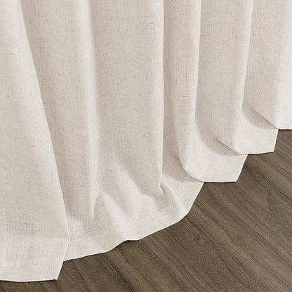 Beige Flax Linen Curtains 90 Inches Long - Image 6