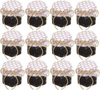 1.5 oz Hexagon Mini Glass Jars with BLACK Lids and Labels (Pack of 24)