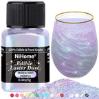 NiHome Edible Food-Grade Glimmer Powder Glitter Luster Dust Metallic Food Decorating Sprinkle Glimmery Dust for Drink Wine Beverage Cake Dessert Bakery Restaurant Vegan (0.18oz/5g, Iridescent Purple)
