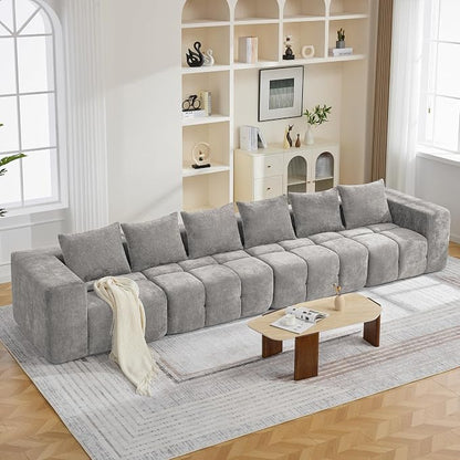 160" Oversized 6 Seater Boneless Couch, Comfy Cloud Modular Sectional Sofa by CACFTII