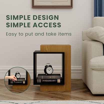 POVISON Minimalist Side Table, 17.71" Wood End Table - Image 6