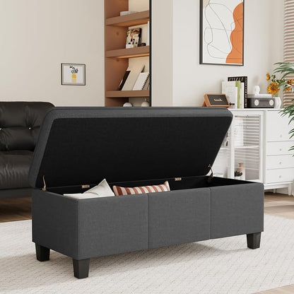 YESHOMY 47 Inches Ottoman with Storage, Storage Bench with Legs, Ottomans by SearchallYESHOMY