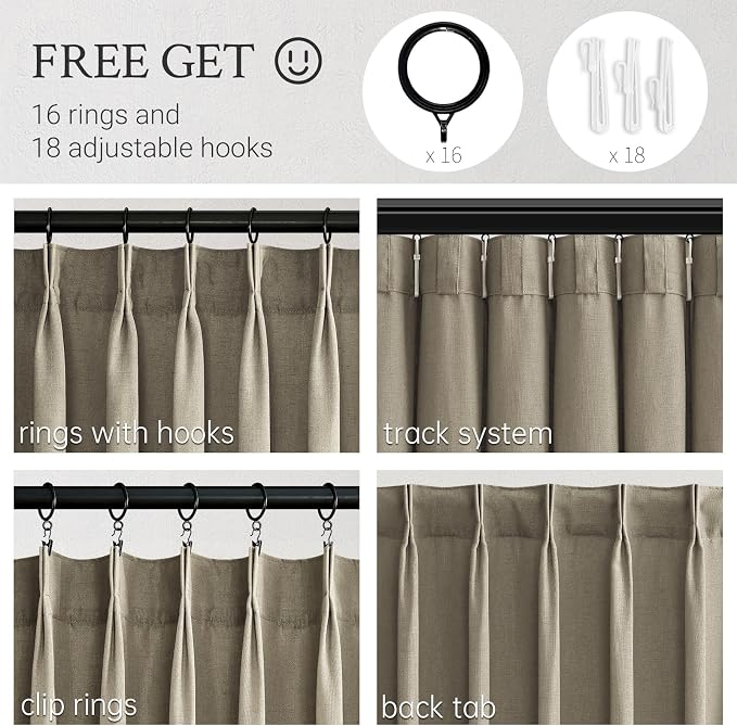 Topfinel 96 Inches Long Pinch Pleated Semi Sheer Curtains - Image 5