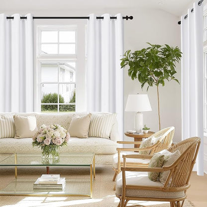 NICETOWN 100% Blackout Window Curtain Panels 84" Length, Snow White, 34 inches - Image 6