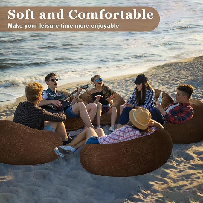 Realspring Inflatable Bean Bag Chairs Outdoor Blow up Camping Chairs Inflatable - Image 5
