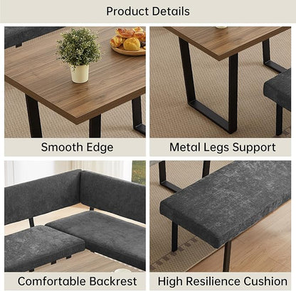 HIPIHOM 3-Piece Corner Dining Table Set - Image 5