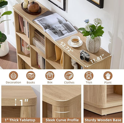 Joaxswe 12 Cube Storage Organizer, Wood Floor Standing 3-Tier Cubby Bookcase - Image 4