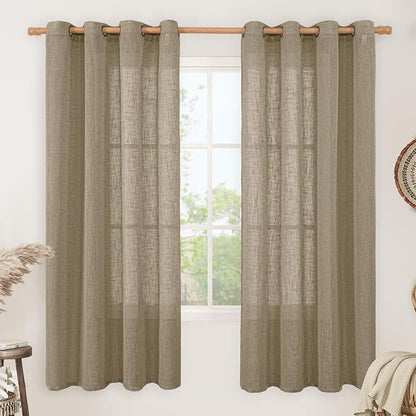 68 Inch Length Sheer Linen Curtains by LAMIT