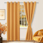 Blackout Curtains for Bedroom, 52 x 84 Inches Long, Pumpkin Orange | Thermal by Hiasan