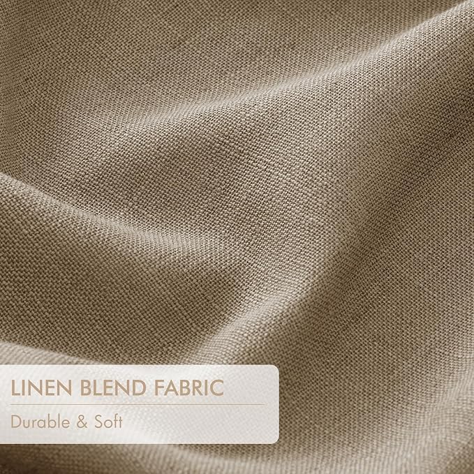 MIULEE Cafe Brown Pinch Pleated 100% Blackout Linen Curtains 40x84 Inches | - Image 6