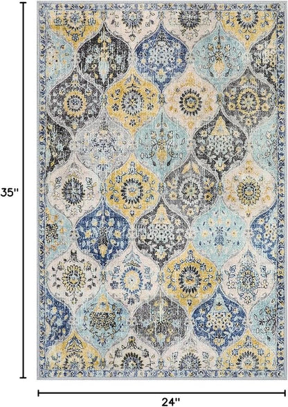 Lahome Moroccan Trellis Kitchen Rugs Non Slip Washable, 2x3 Rugs - Image 2