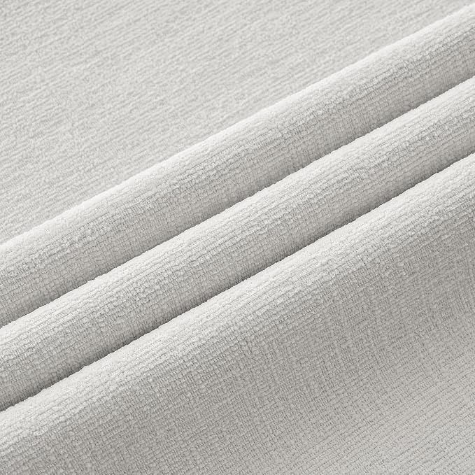 MIULEE Light Grey Chenille Couch Euro Throw Pillow Covers, 22x22 | Set of 2 - Image 2