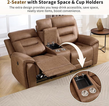 ANJ 3-Piece Faux Leather Power Recliner Sofa Set - Image 5