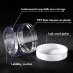 Patelai 4 Pieces Round Wide-mouth Leak Proof Plastic Container Jars with Lids for Travel Storage Makeup Beauty Products Face Creams Oils Salves Ointments DIY Making(6 Ounce,White)