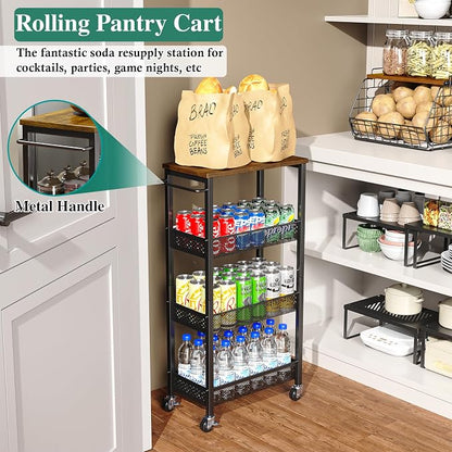 OKZEST Utility Slim Storage Cart, 4-Tier Narrow Bathroom Organizer and Storage - Image 8