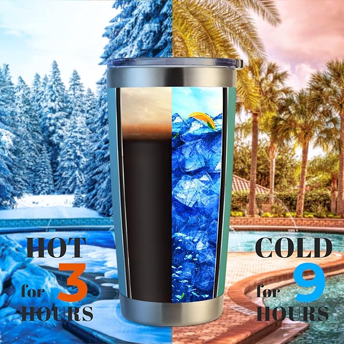 DOMICARE 20oz Stainless Steel Tumbler Bulk with Lid, Double Wall Vacuum Insulated Travel Mug, Powder Coated Coffee Cup, Light Blue, 12 Pack